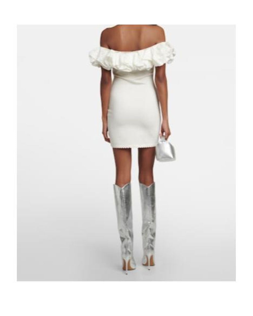Alexandre Vauthier White Off-Shoulder Ruffle-Trimmed Minidress