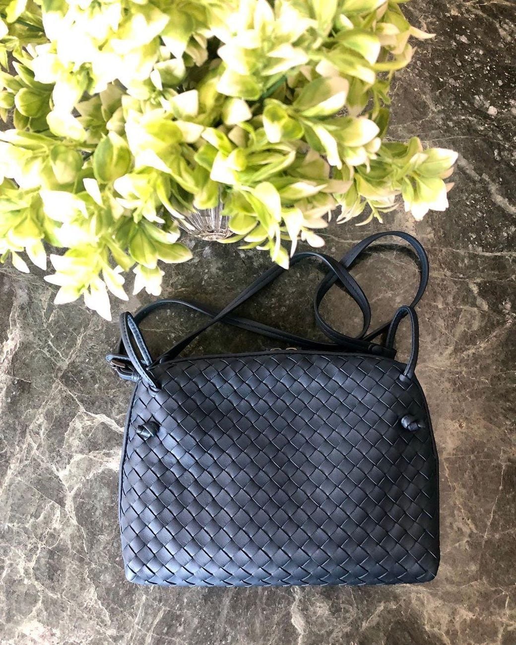 Bottega Veneta Black Woven Crossbody Bag