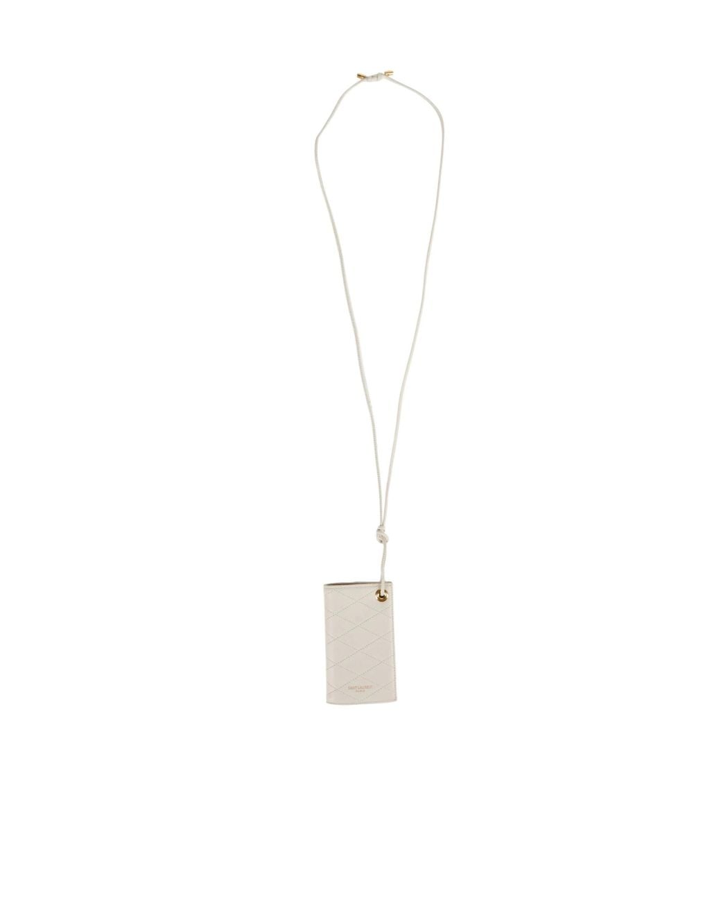 Saint Laurent White Simple Solid-Color Wallet
