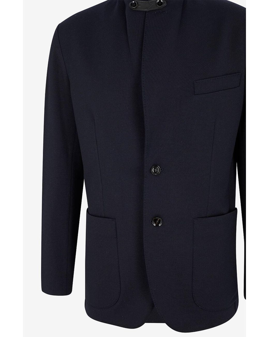 Brioni Blue Wool Milano Jersey Single-Breasted Blazer for men