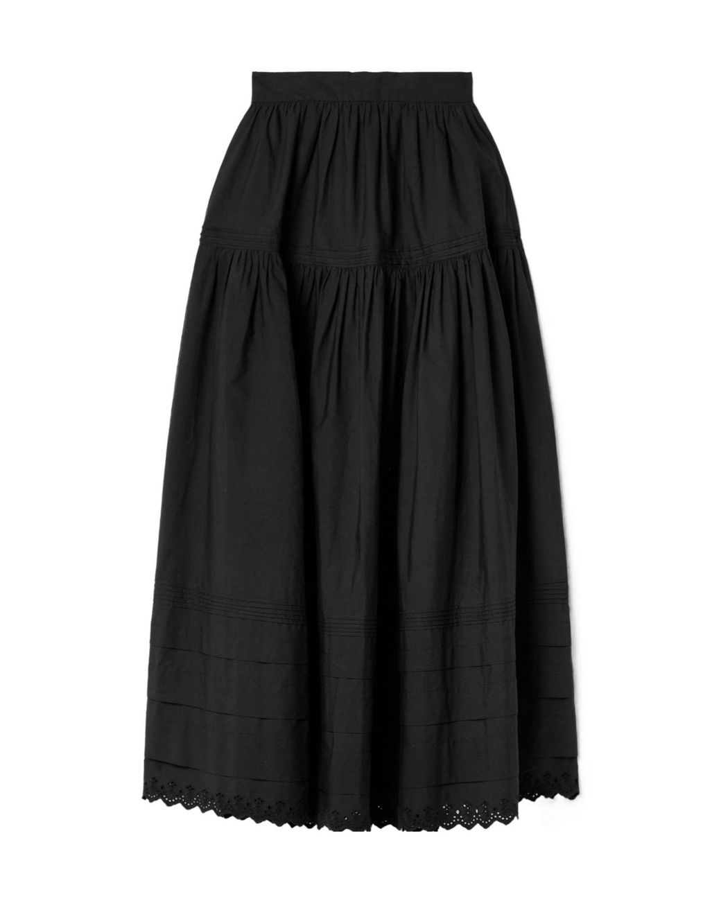 Doen Black Organic Cotton Midi Skirt