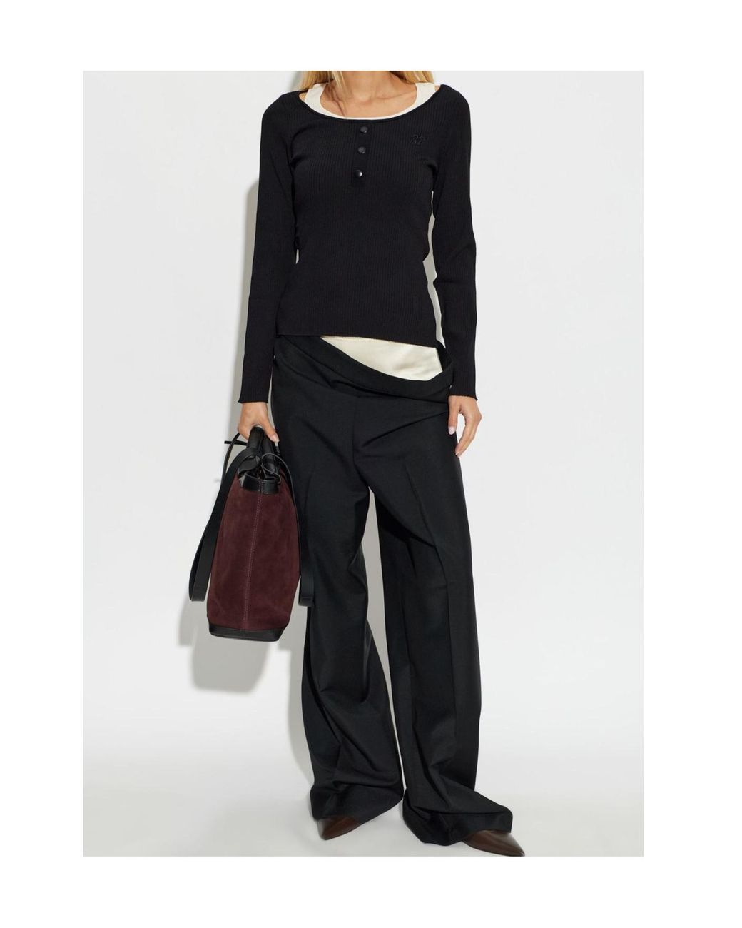 Baum und Pferdgarten Black Clary Layered Knitted Top