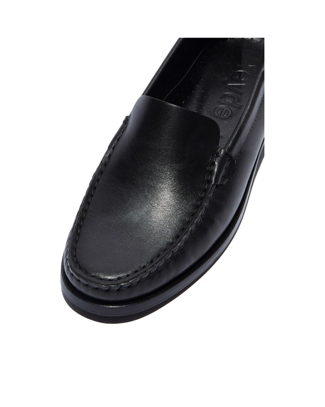 Aeyde Black Glossy Slip-On Loafer