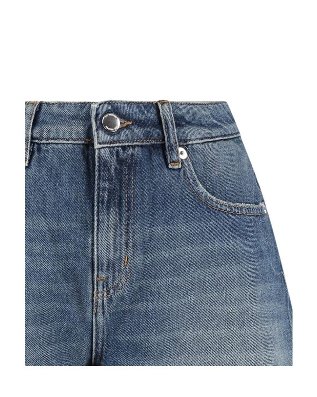 Moschino Blue Heart-Patch Denim Shorts