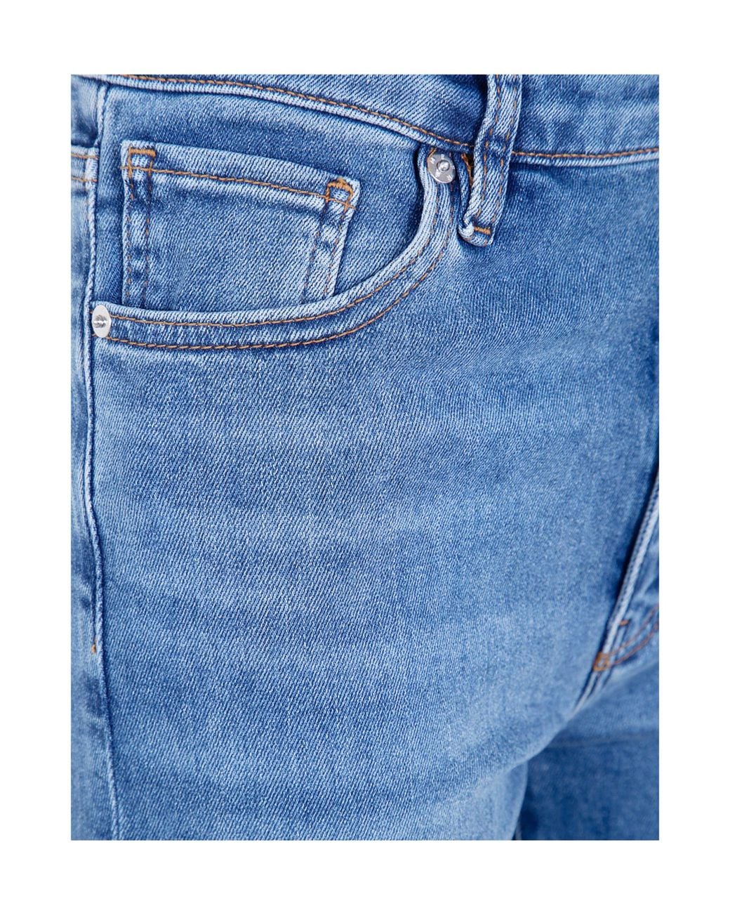 FRAME Blue Logo Patch Pants