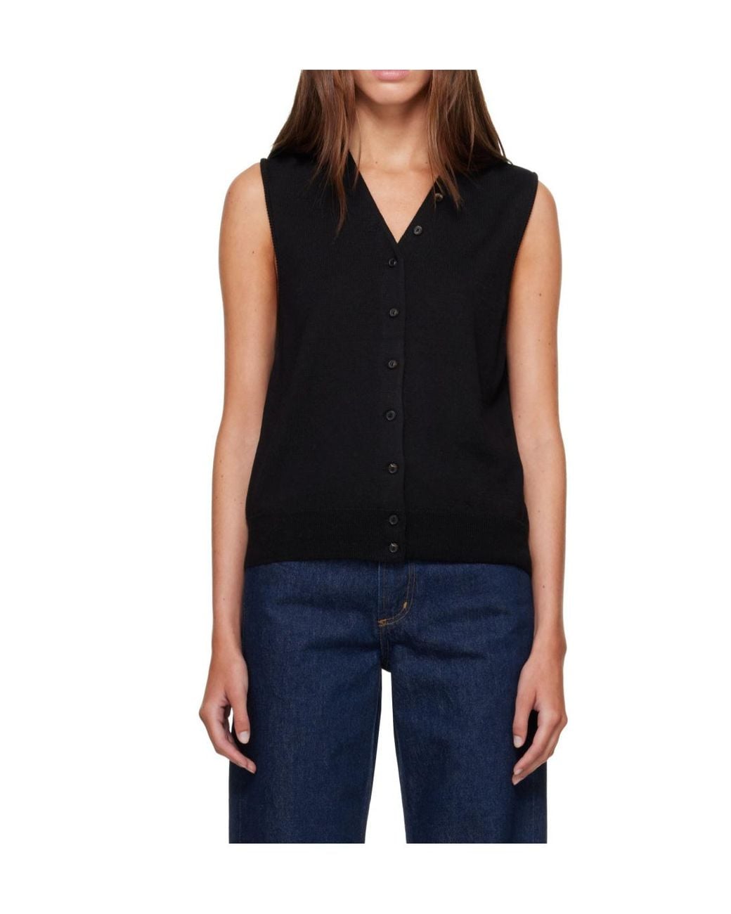 Cordera Black Button-Front Knit Cardigan