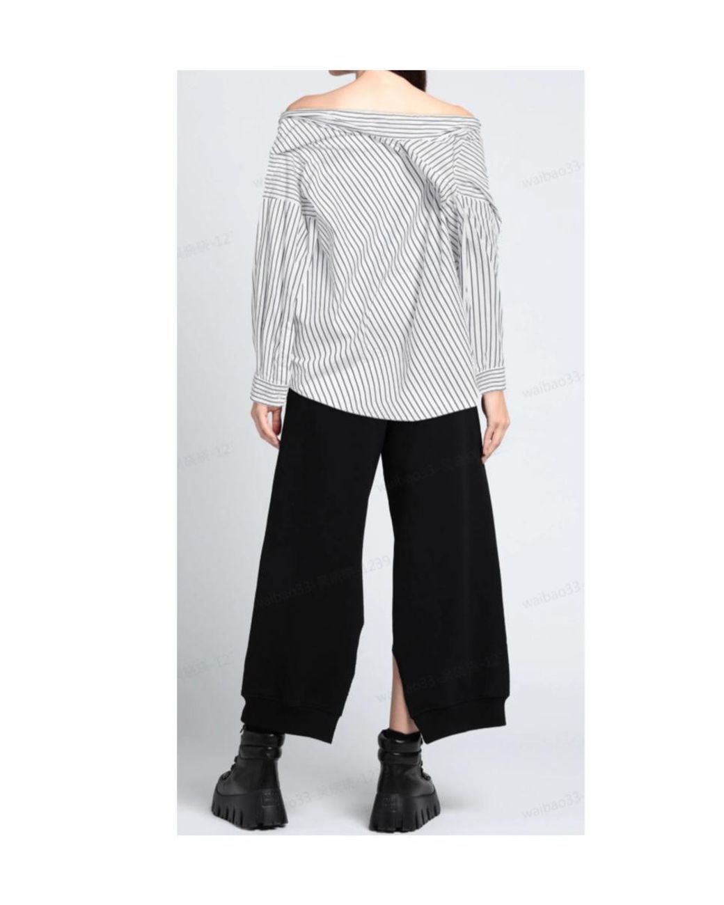 Balenciaga Gray Striped Shirts