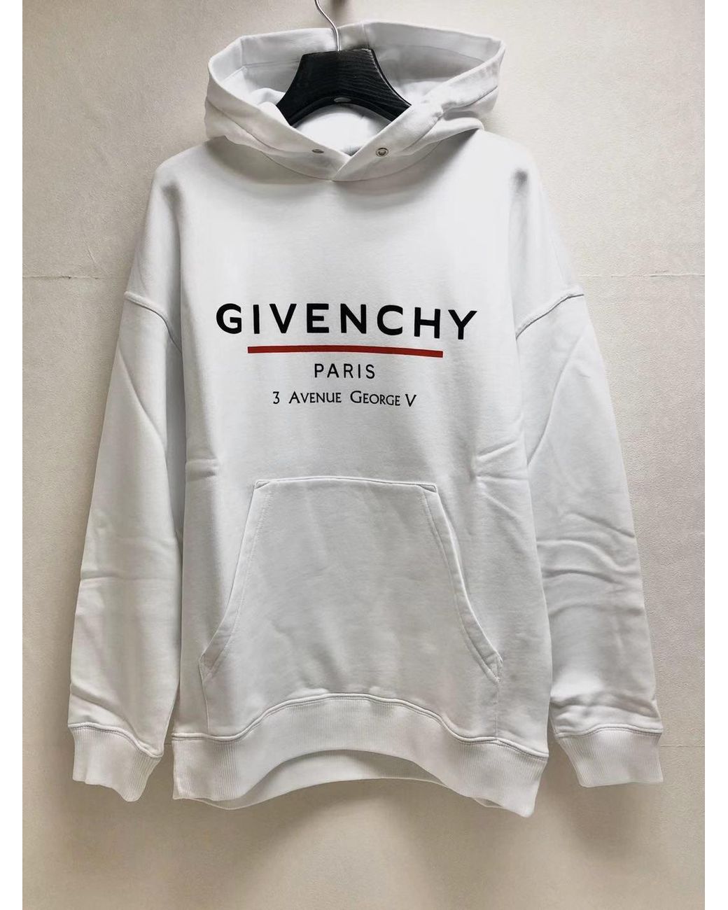 Givenchy White Logo Printed Hoodie for men