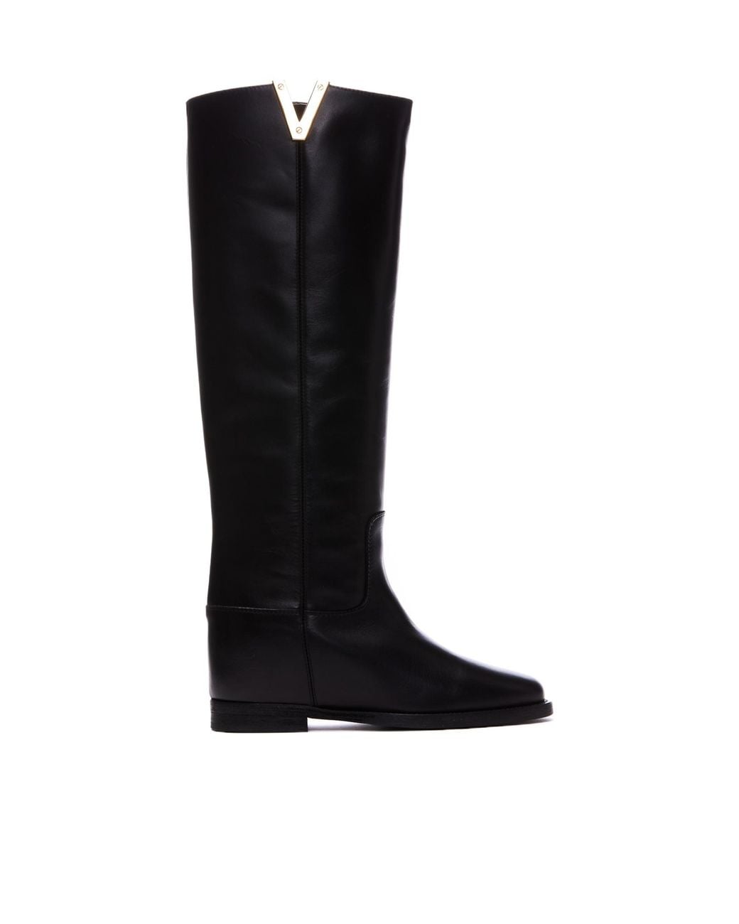 Via Roma 15 Black High Logo Detail Boots