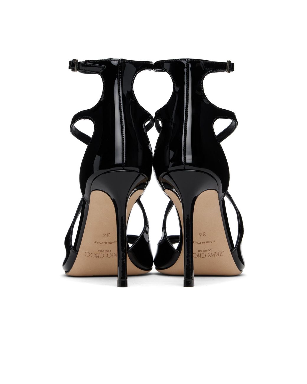 Jimmy Choo Black 95Mm Azia Sandals