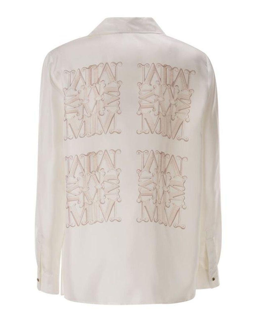 Max Mara White Filtro Logo Printed Button-Up Shirt