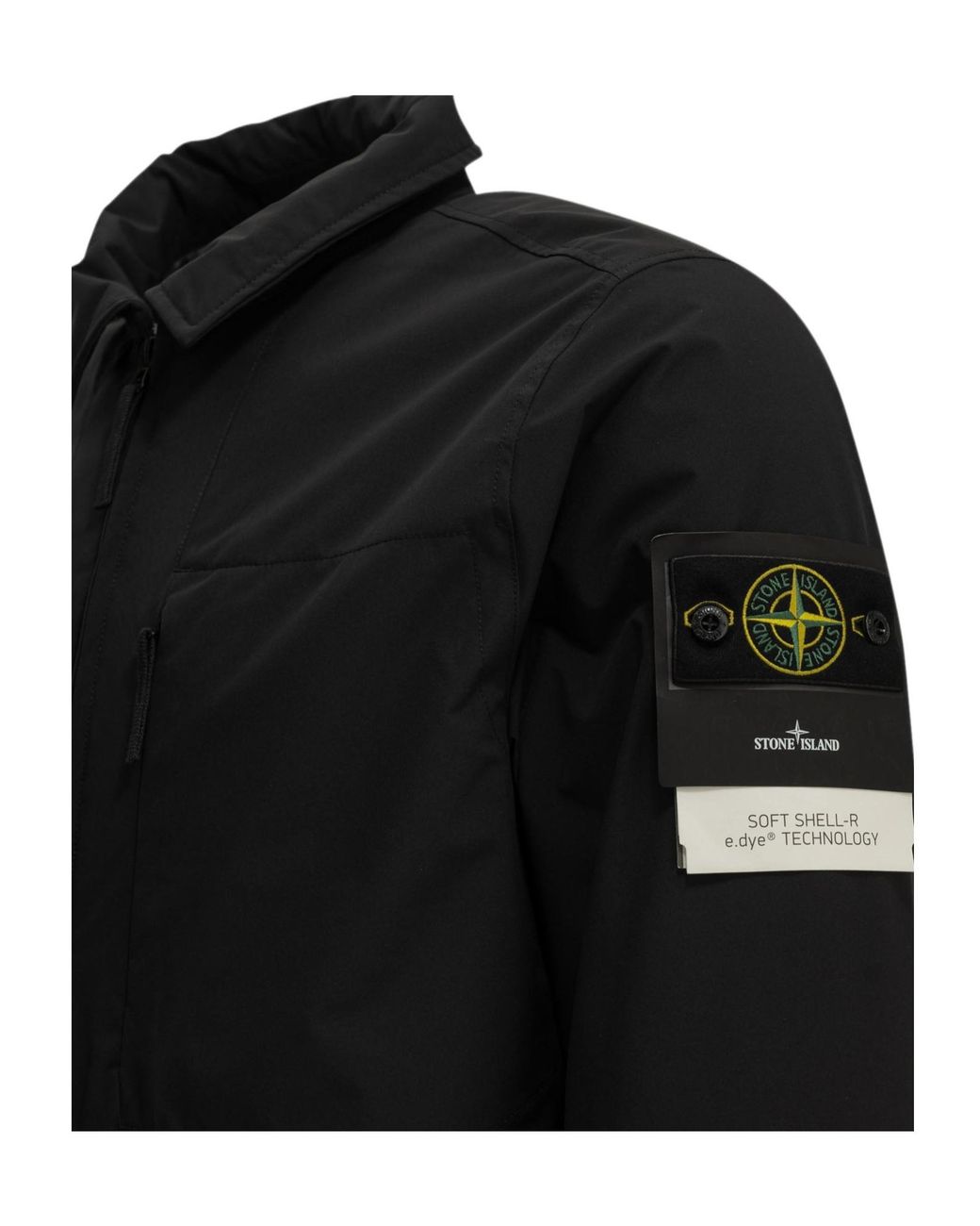 Stone Island Black Logo Patch Zip-Up Jacket for men