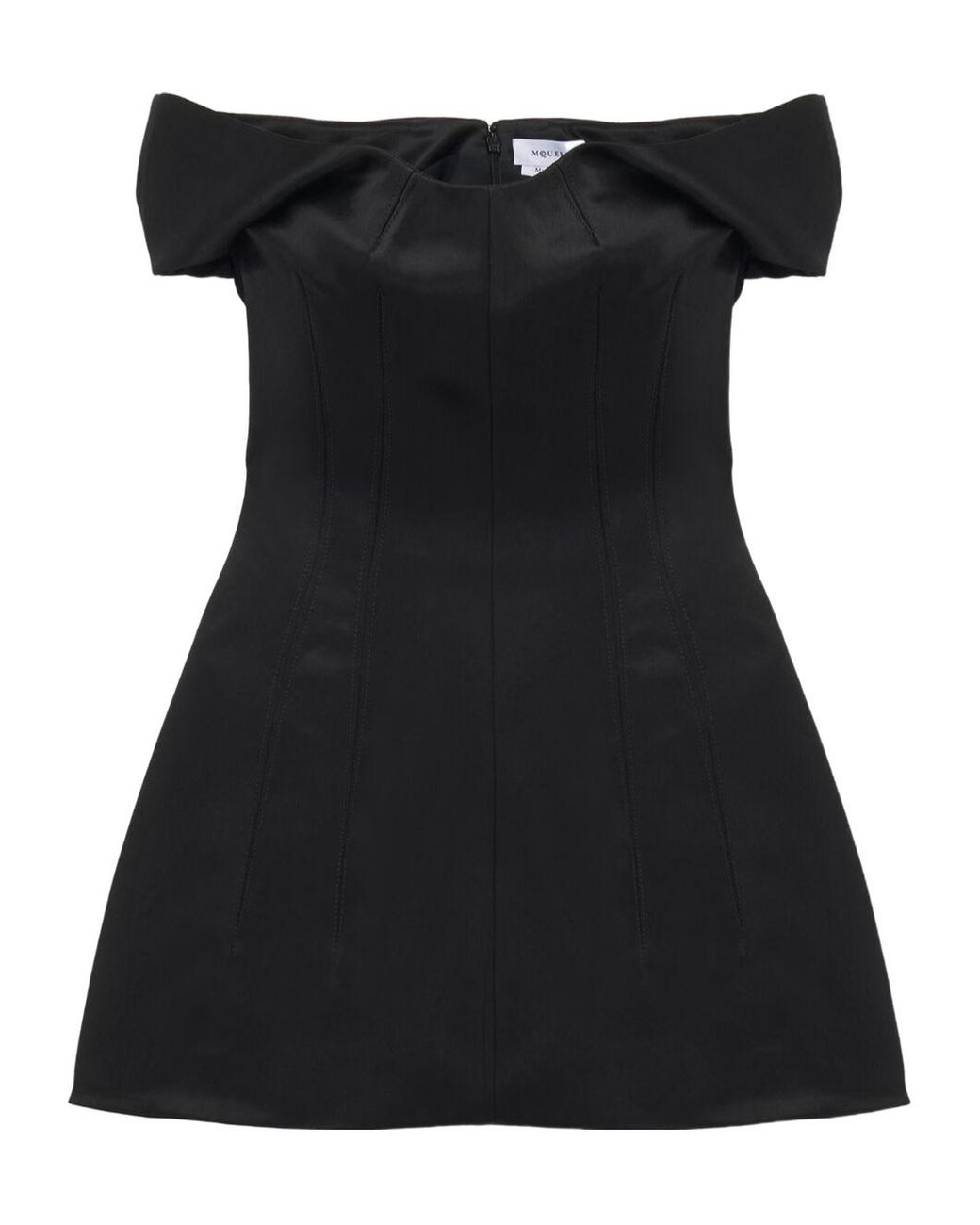 McQueen Black Off-The-Shoulder Mini Dress