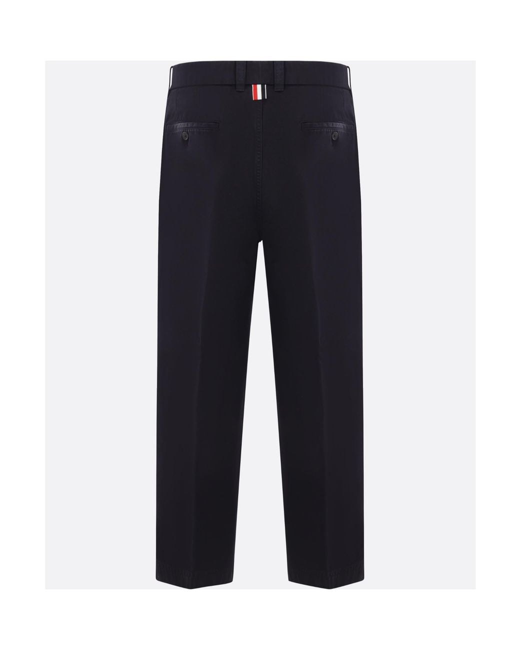 Thom Browne Blue Pressed Crease Tapered Leg Chinos for men