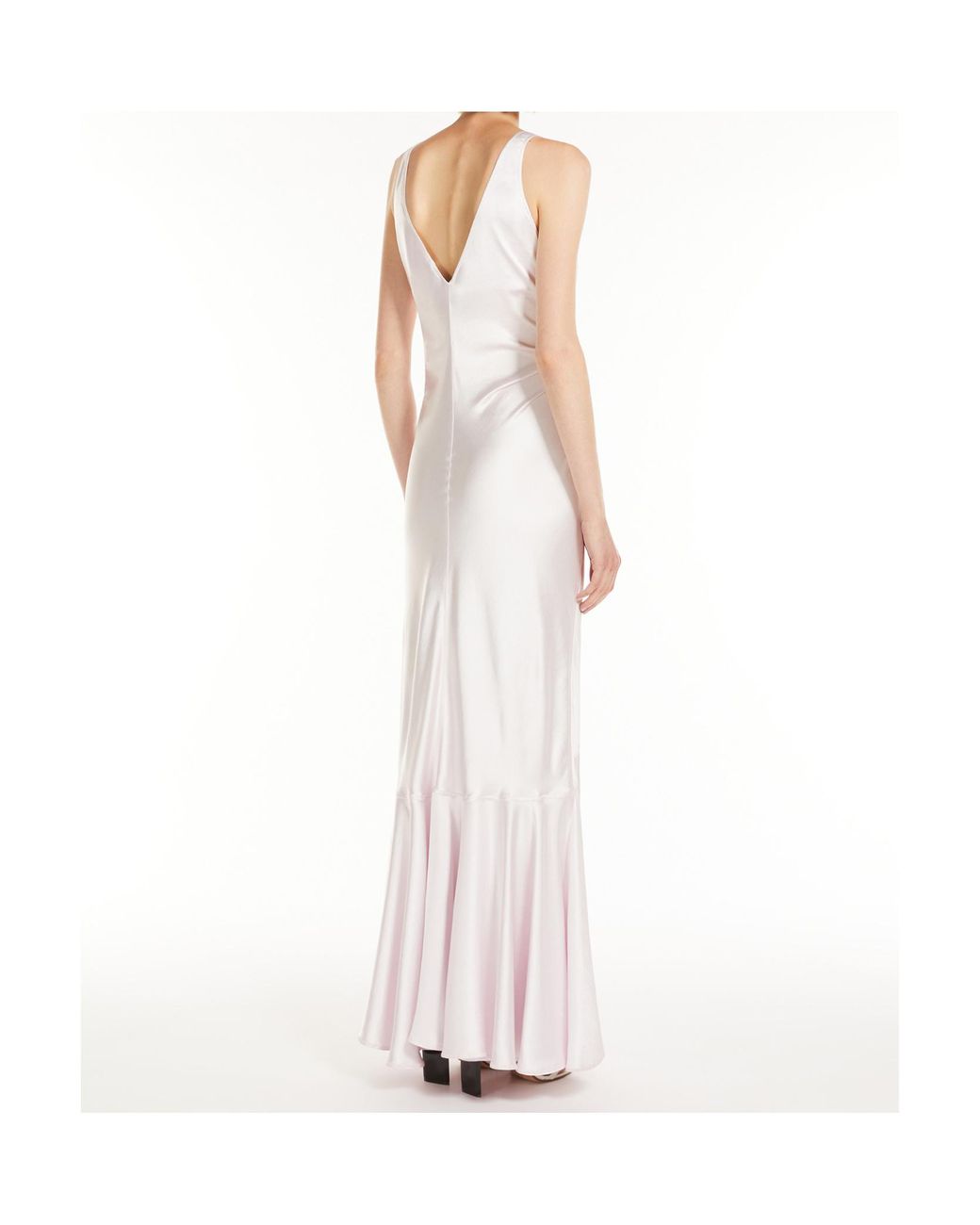 Sportmax White Long Satin Dress