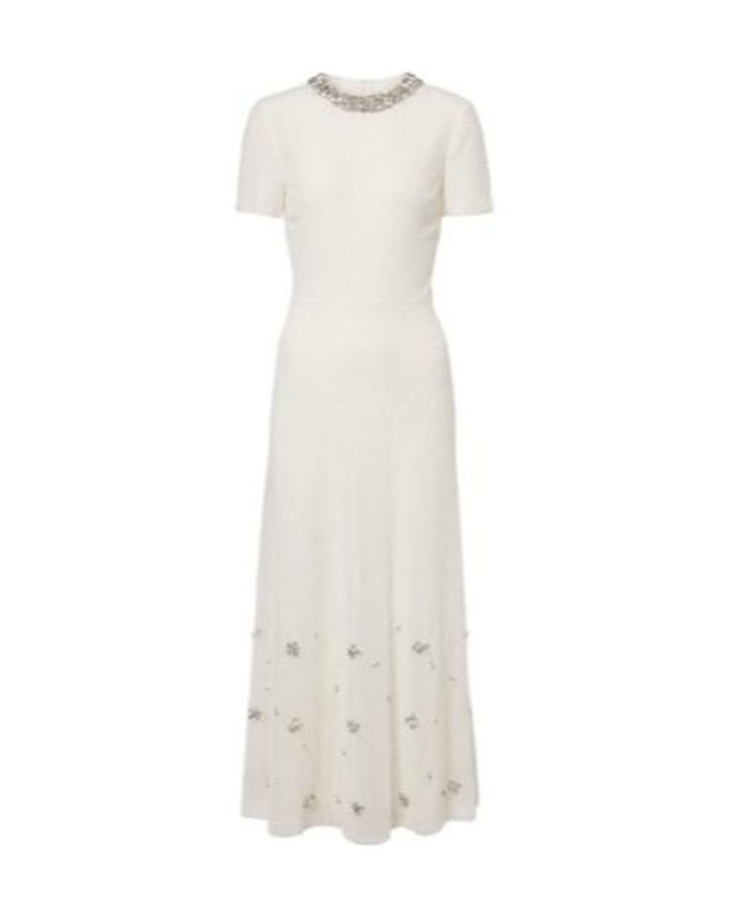 Roland Mouret White Embellished Cocktail Dress