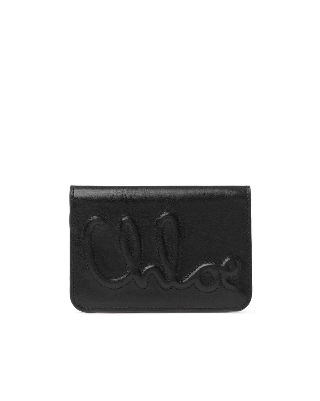 Chloé Black Chloé Logo Patch Wallet