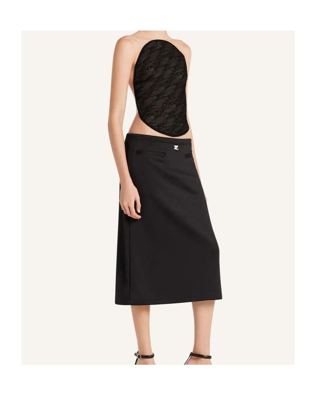 Courreges Black Courrèges Interlock Tracksuit Skirt