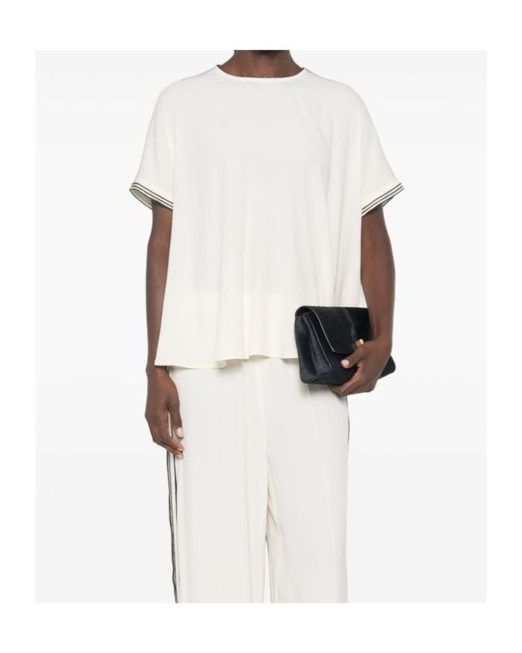 Fabiana Filippi White Crêpe De Chine Top