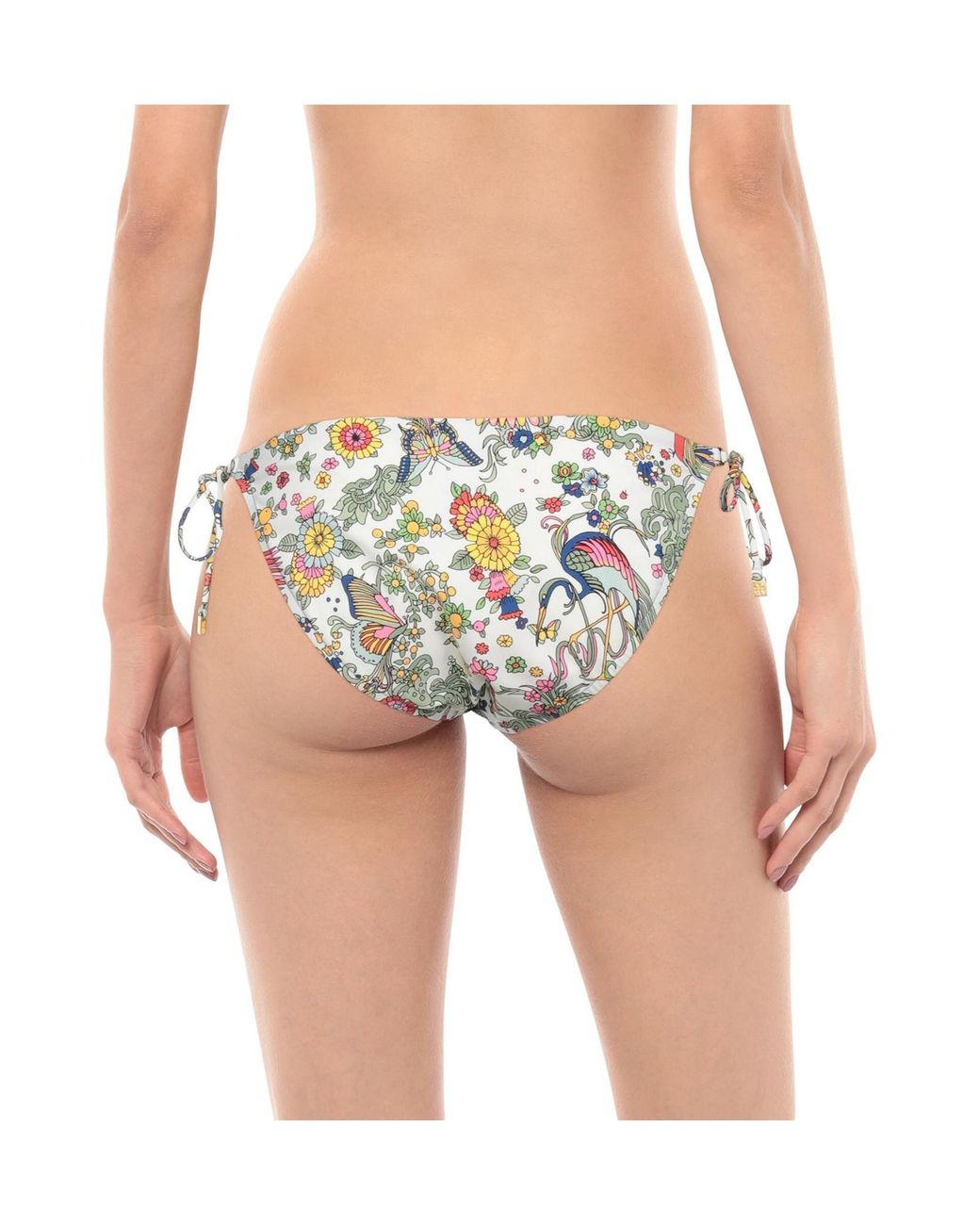 Tory Burch White Floral Print Bikini Bottoms