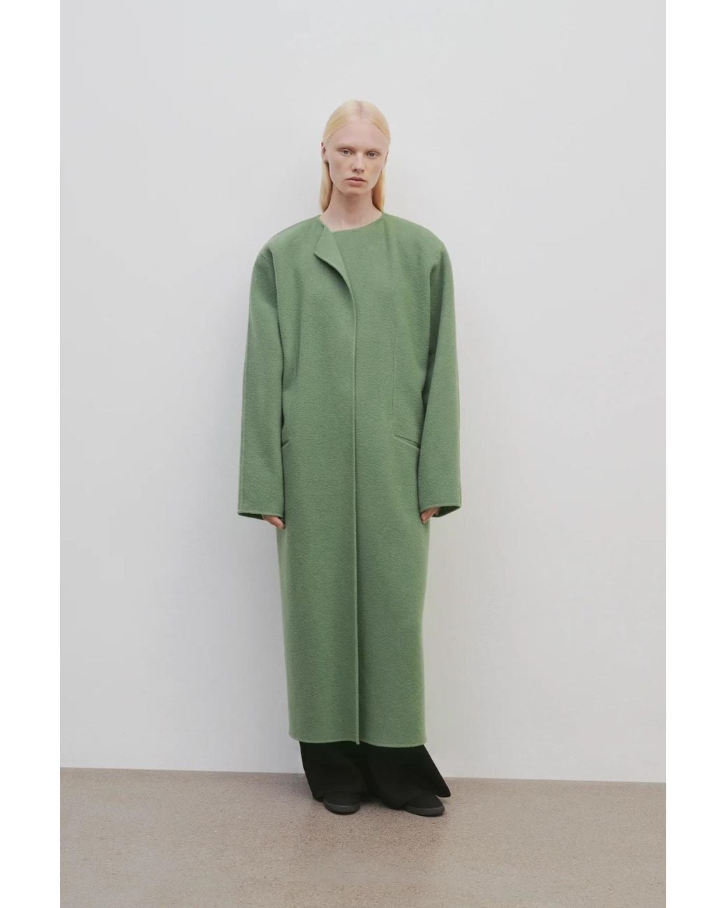 The Row Green Priske Cashmere Coat