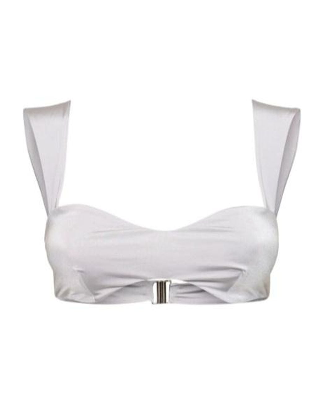Magda Butrym White Wide-Strap Bikini Top