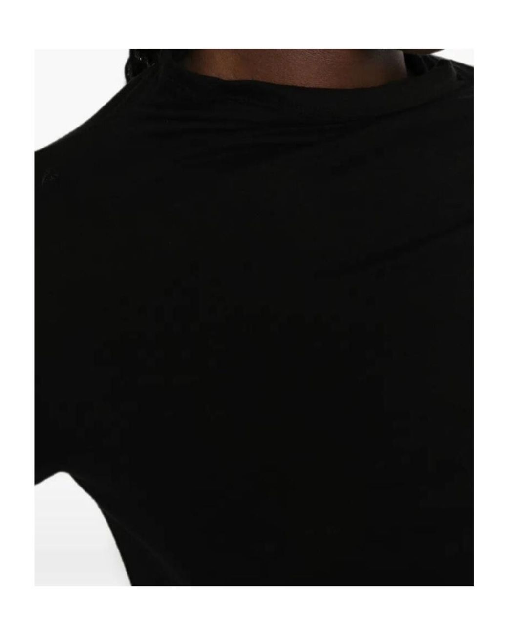 Pinko Black Ruched Asymmetric Top