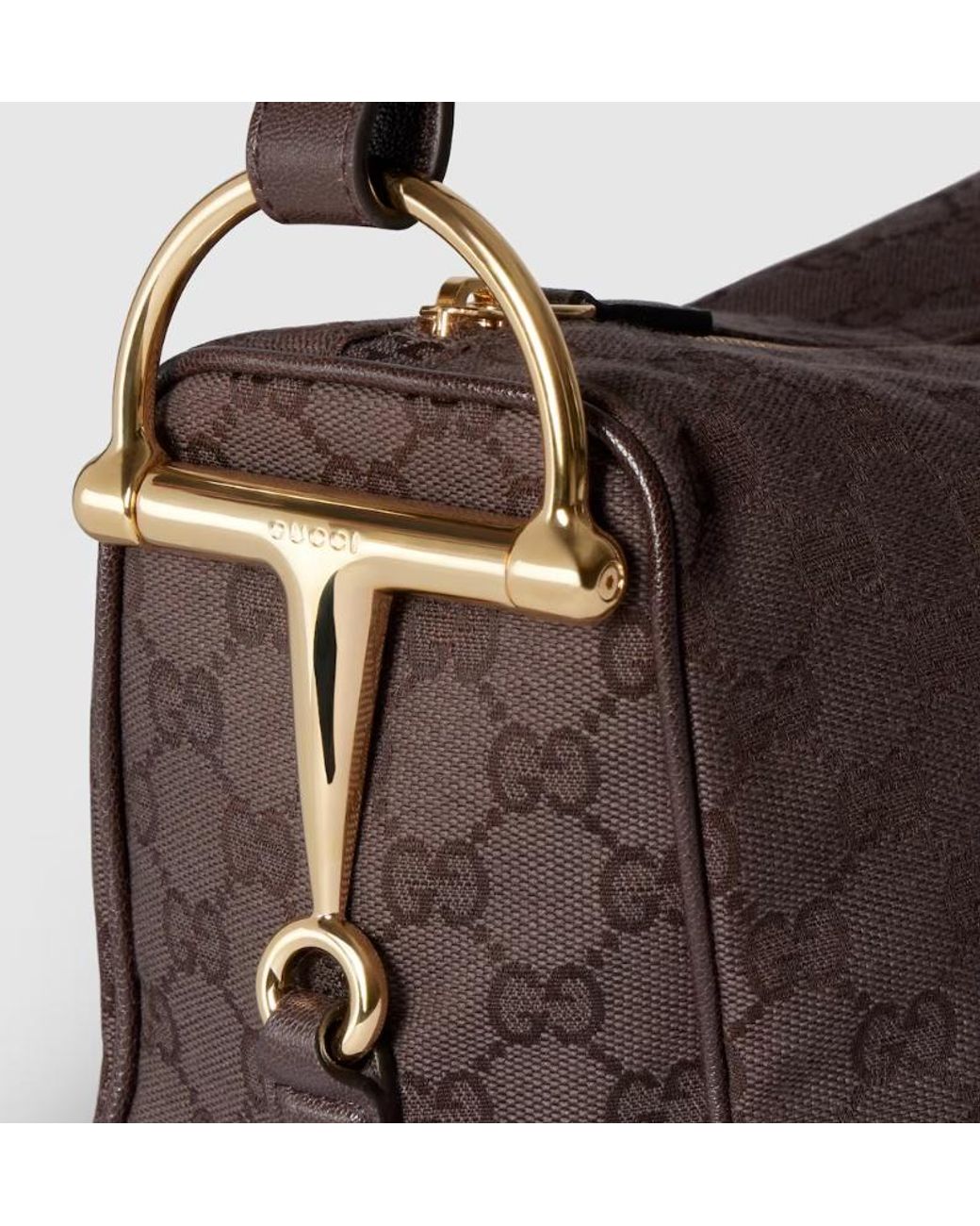Gucci Brown Half Horsebit Medium Shoulder Bag