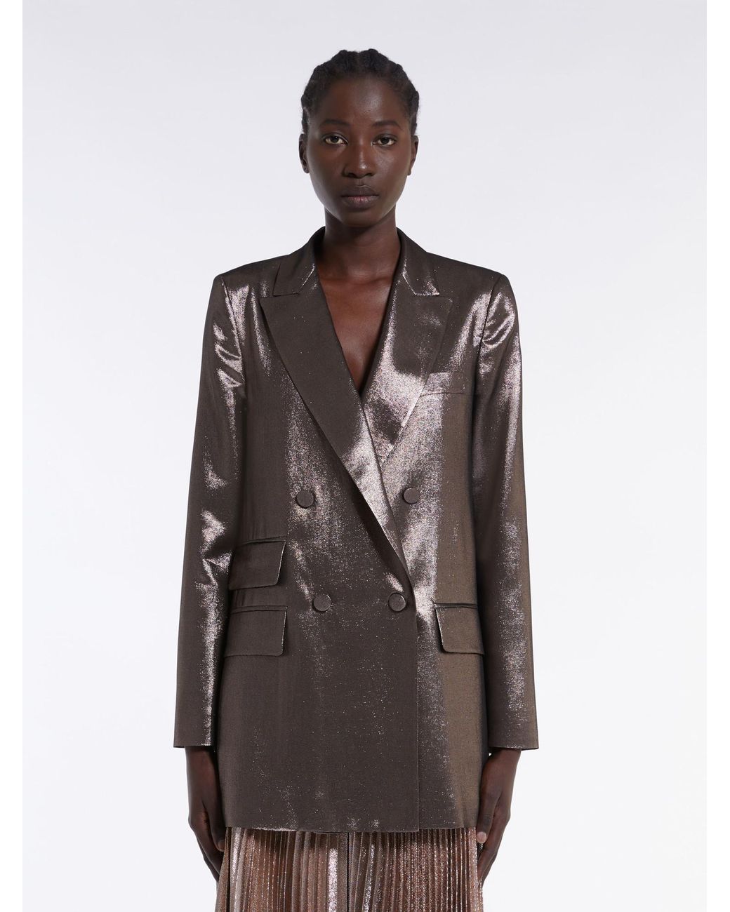 Max Mara Brown Double-Breasted Long-Sleeved Jacket