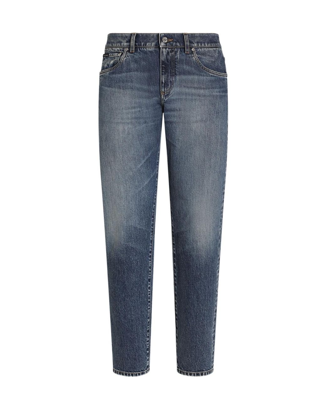 Dolce & Gabbana Blue Slim-Fit Distressed Jeans for men