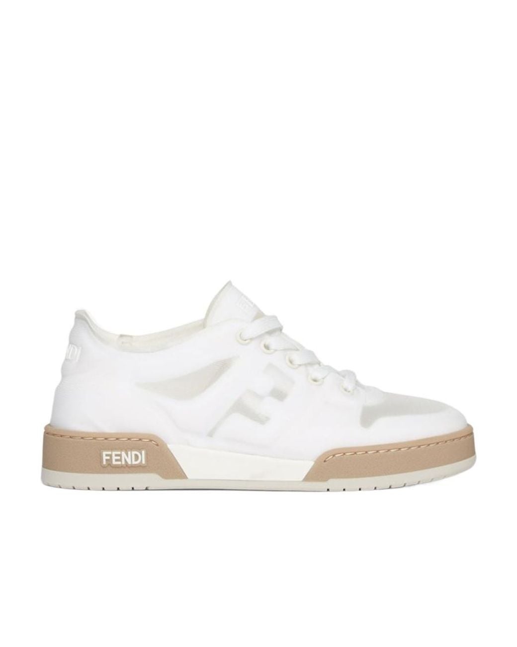 Fendi White Match Mesh Low Top Sneakers