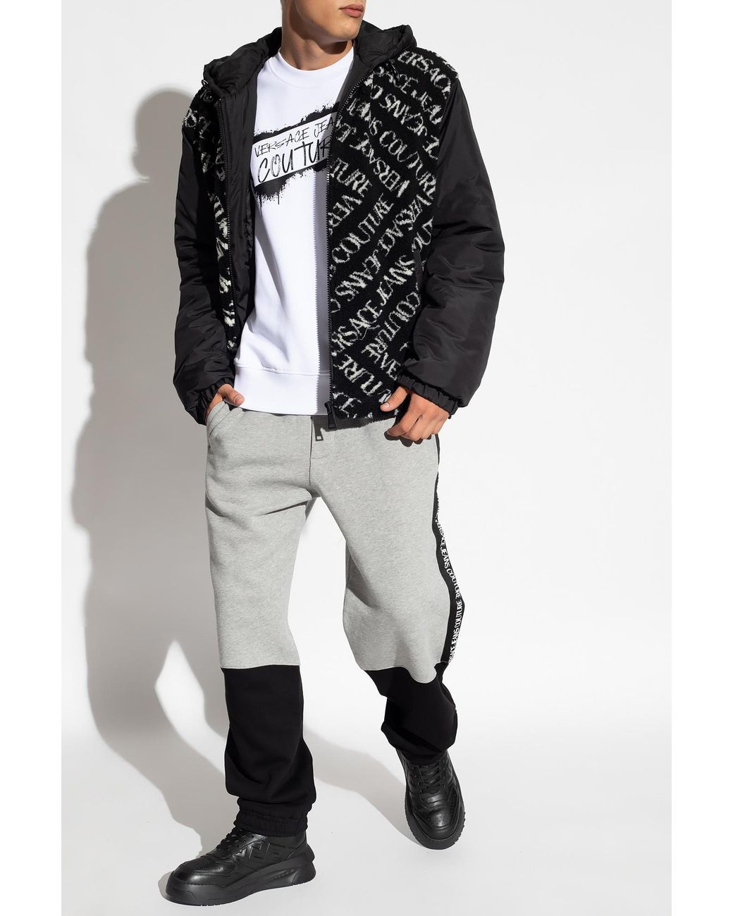 Versace Jeans White Couture Two-Tone Track Pants for men