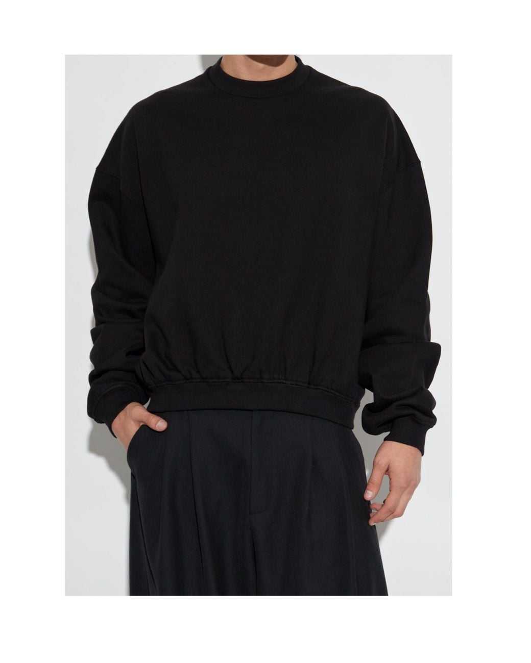 Dolce & Gabbana Black Logo Patch Crewneck Sweatshirt for men