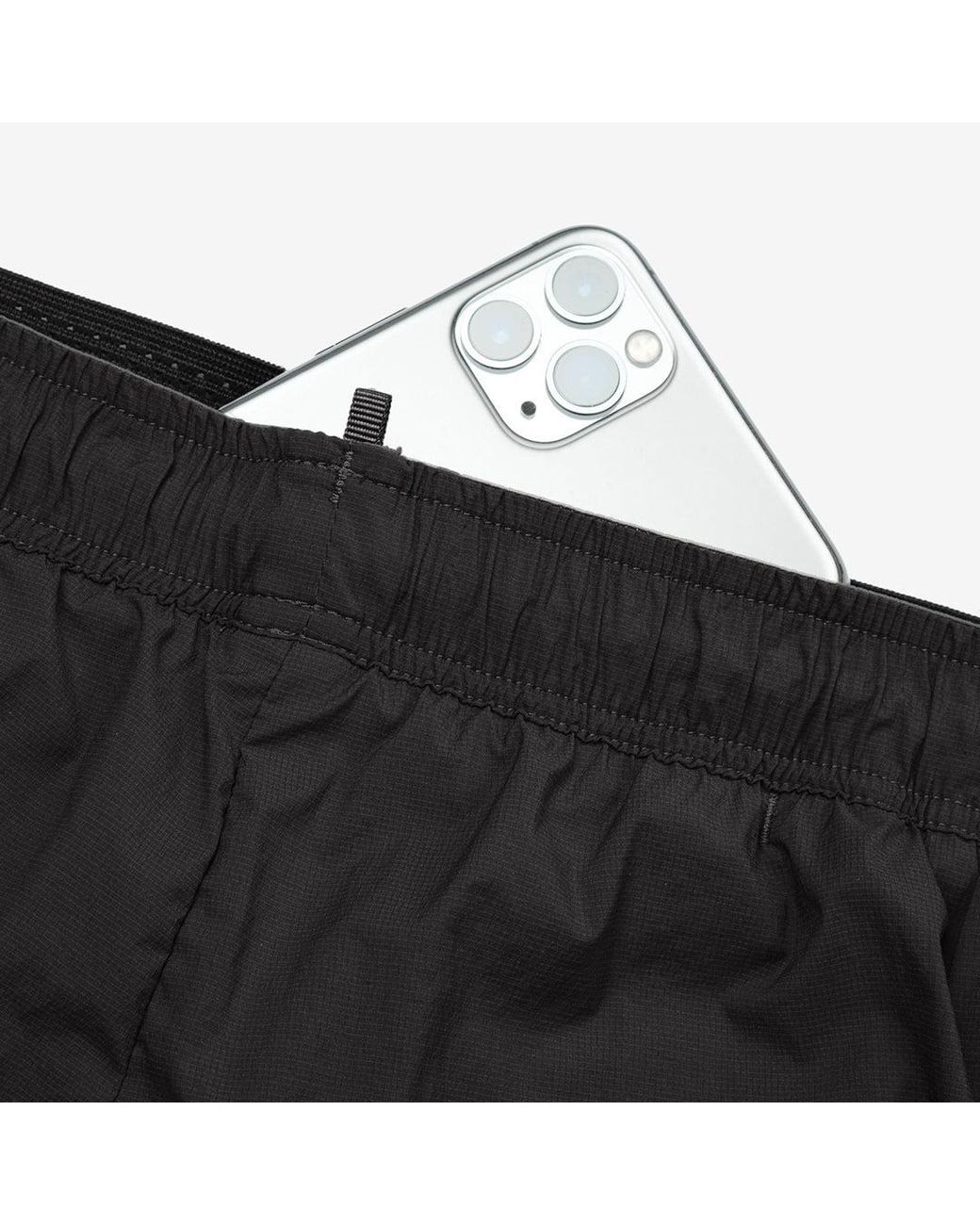 Satisfy Black Rippy Cordura 5' Trail Shorts for men