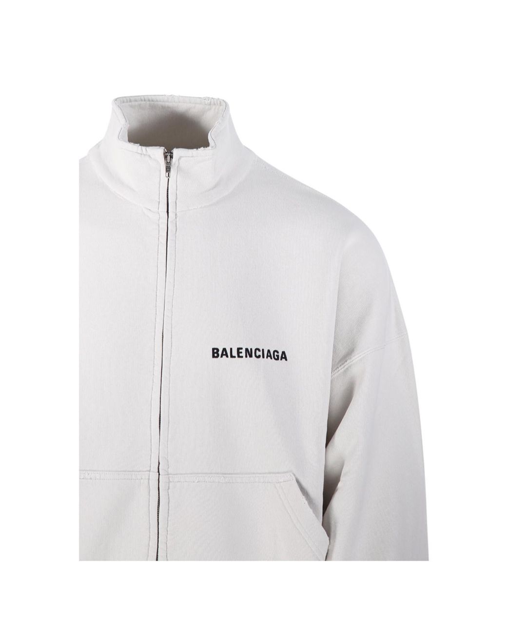 Balenciaga Gray Distressed High Neck Jacket for men