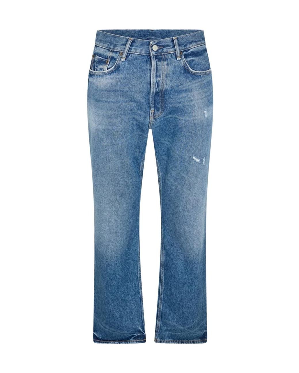 Acne Blue Distressed Detail Jeans for men