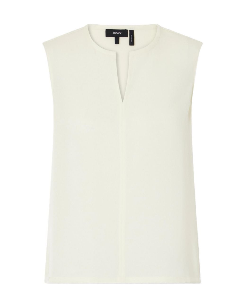Theory White Sleeveless Chiffon Top