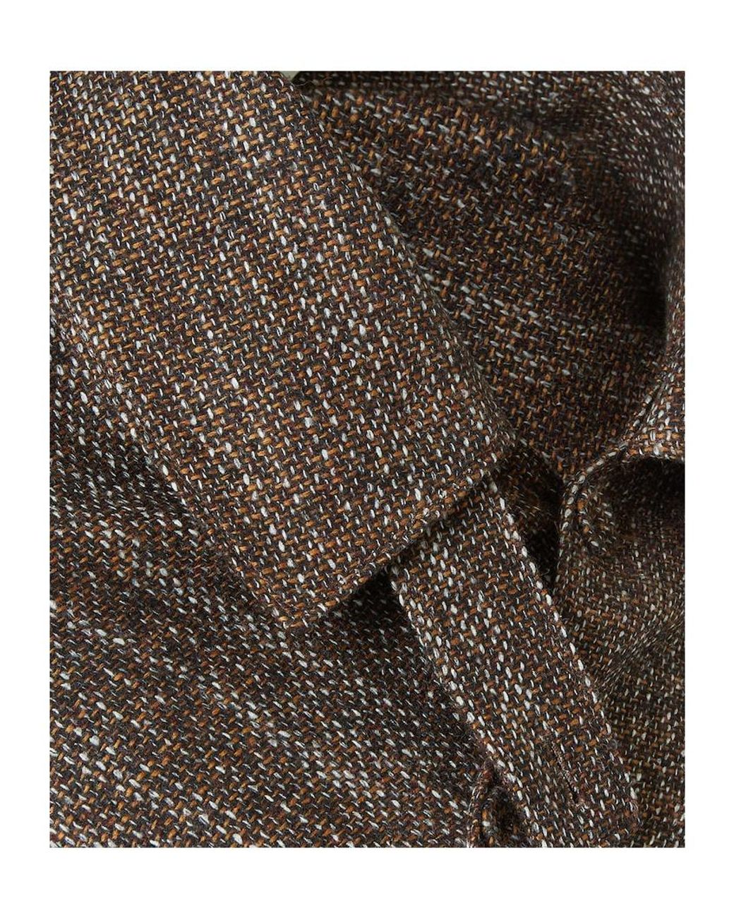 Fendi Brown Asymmetric Hem Tweed Short Cloak