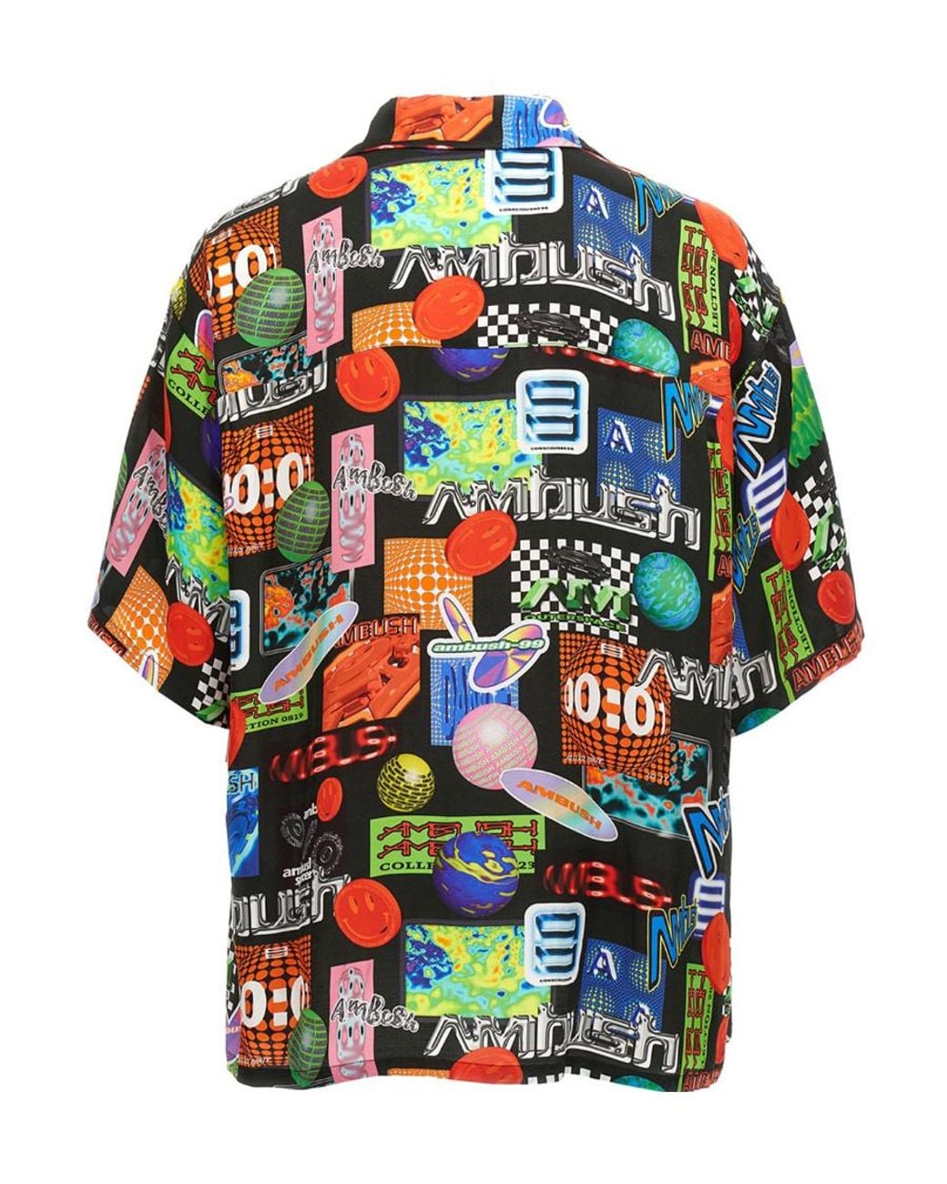 Ambush Gray Abstract-Pattern Buttoned Shirt for men