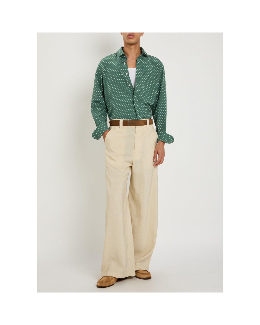 Tom Ford Green Simple Silk Shirt for men