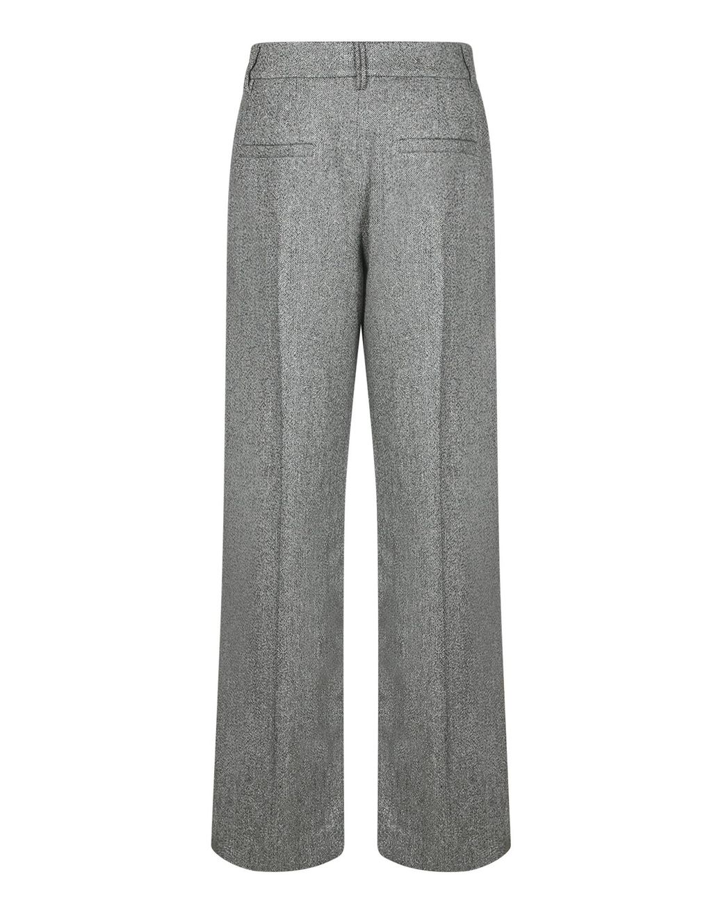 Brunello Cucinelli Gray Herringbone-Pattern Palazzo Pants