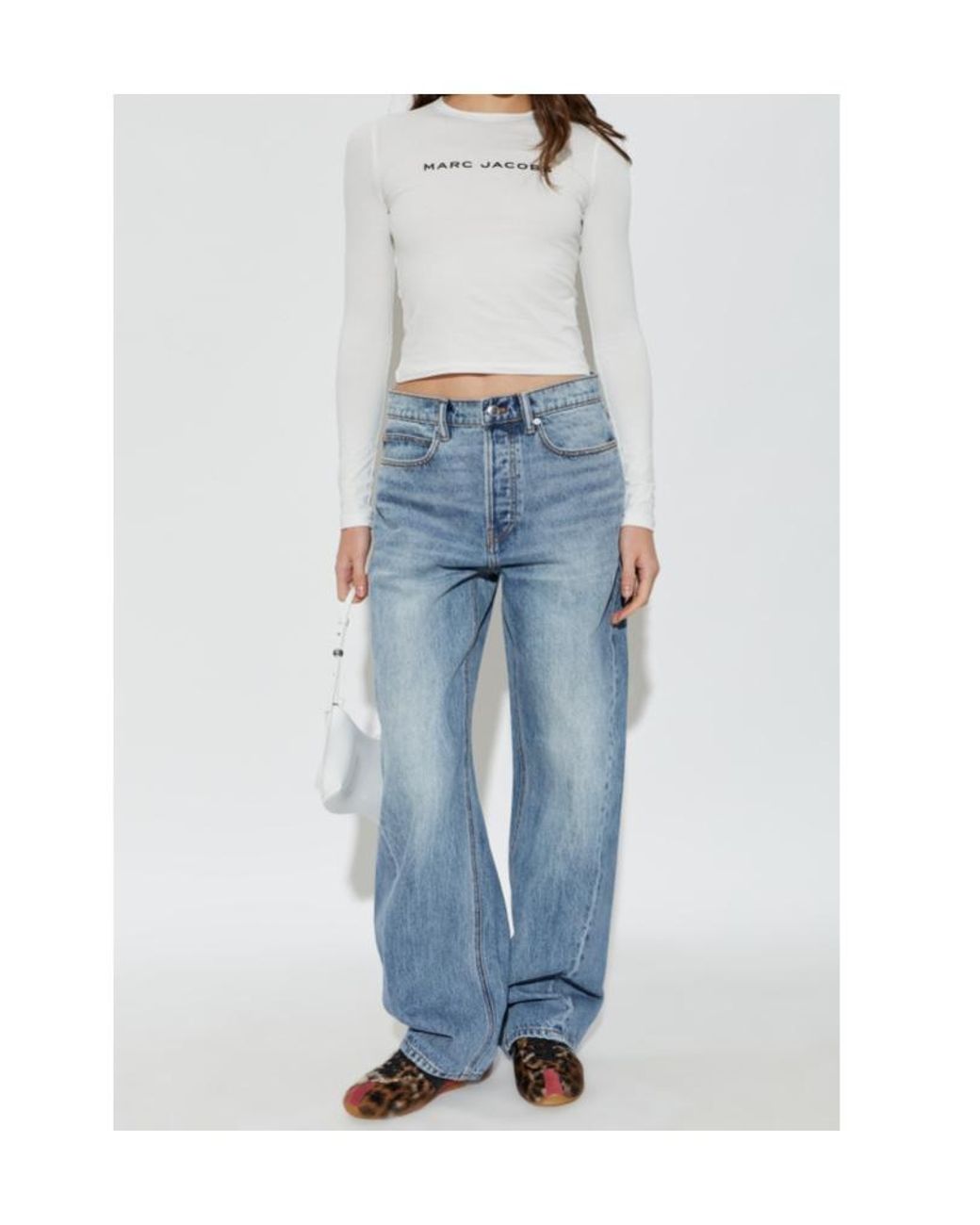 Marc Jacobs White Logo Printed Long Sleeved T-Shirt