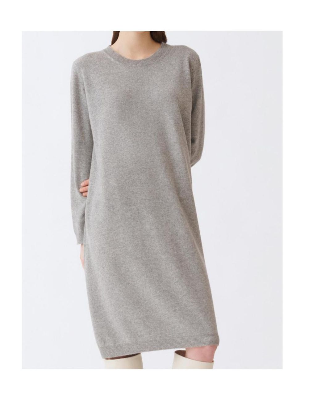 Fabiana Filippi Gray Metal Detail Wool Dress