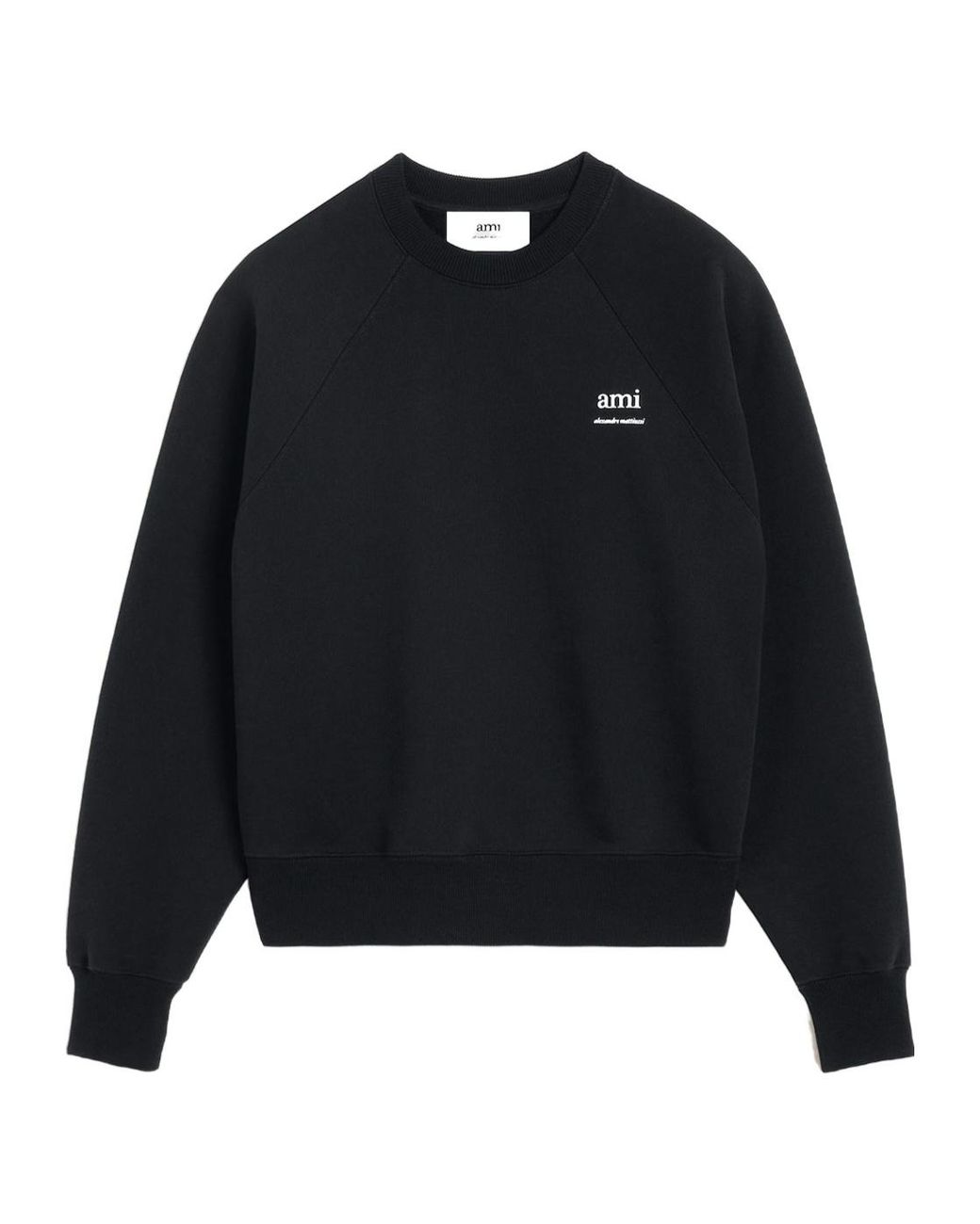 AMI Blue Logo Printed Crewneck Sweatshirt for men