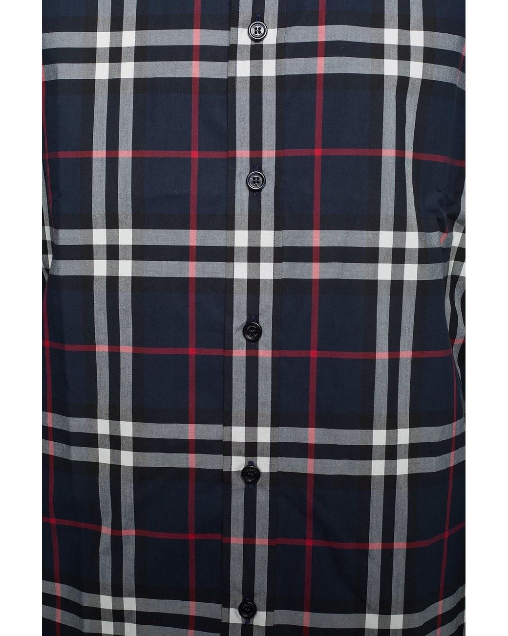 Burberry Blue Vintage Check Cotton Poplin Shirt for men