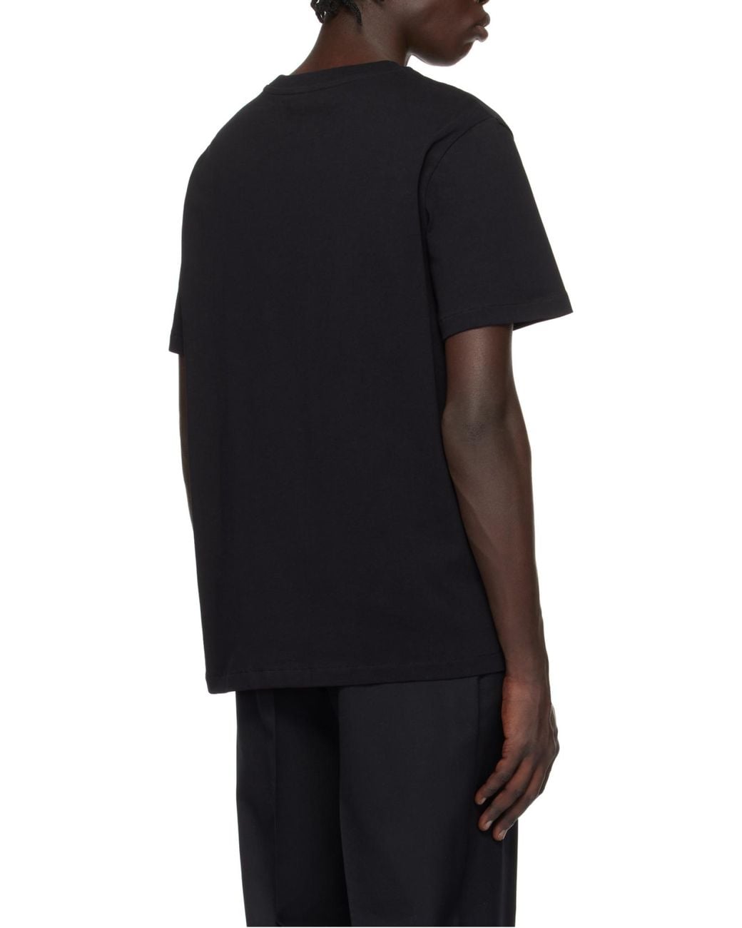 A.P.C. Black Logo Embroidered Crewneck T-Shirt for men