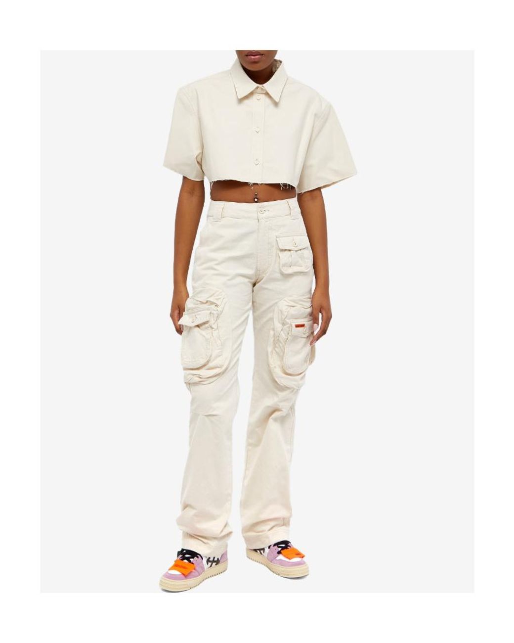 Heron Preston White Short Style Shirt