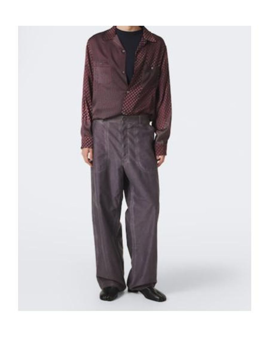 Maison Margiela Purple Paisley Satin Shirt for men