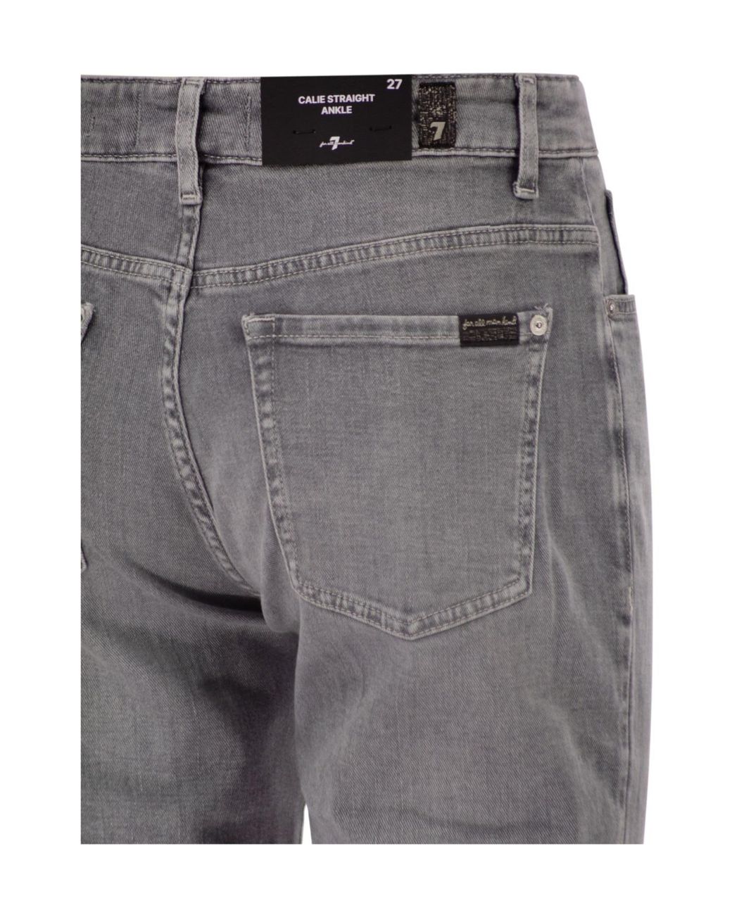 7 For All Mankind Gray Calie Straight Ankle Jeans