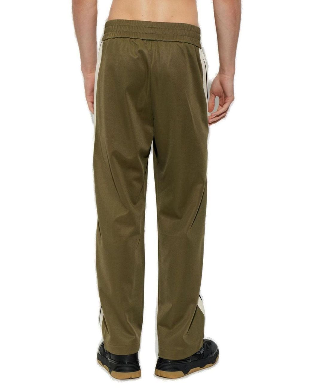 Palm Angels Green Side Stripe Track Pants for men